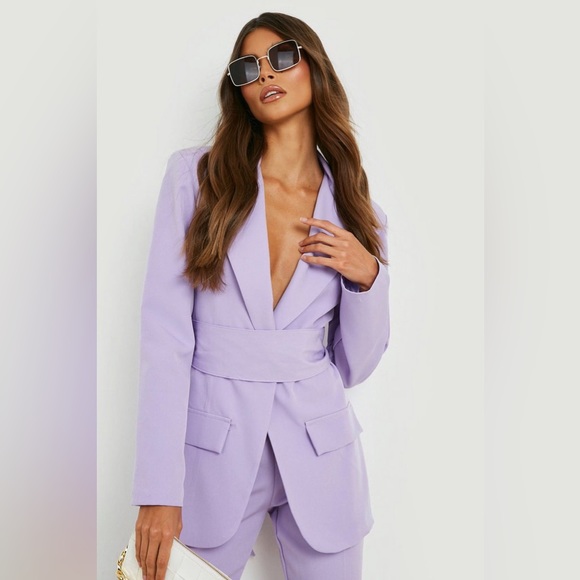 NWT LILAC OBI TIE WAIST TAILORED BLAZER - Picture 5 of 5